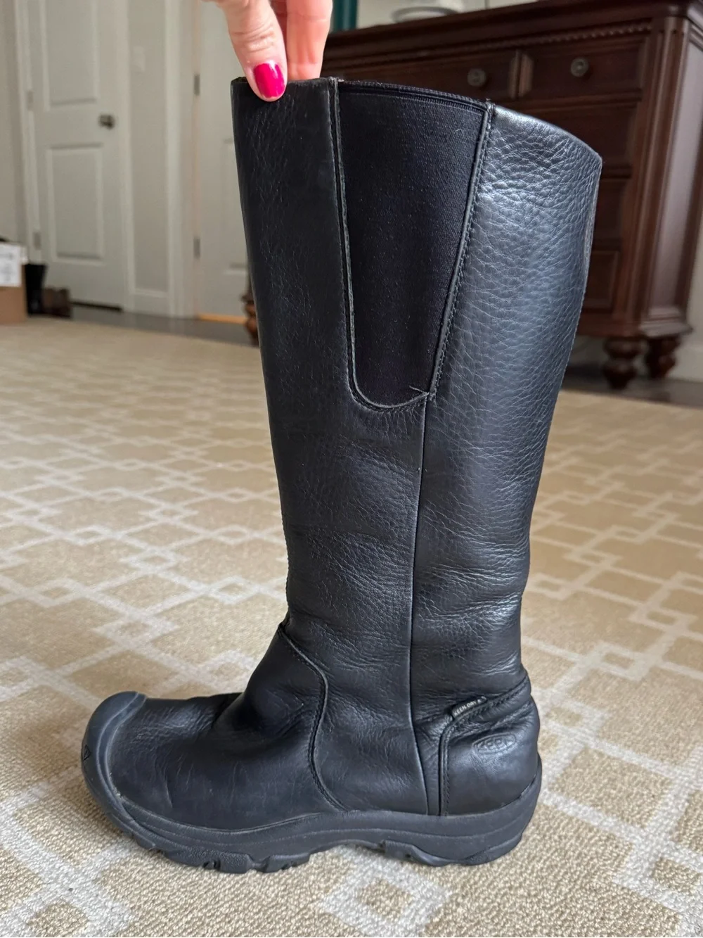 KEEN Silverton Waterproof Insulated Tall Leather Boots Black Size 8
